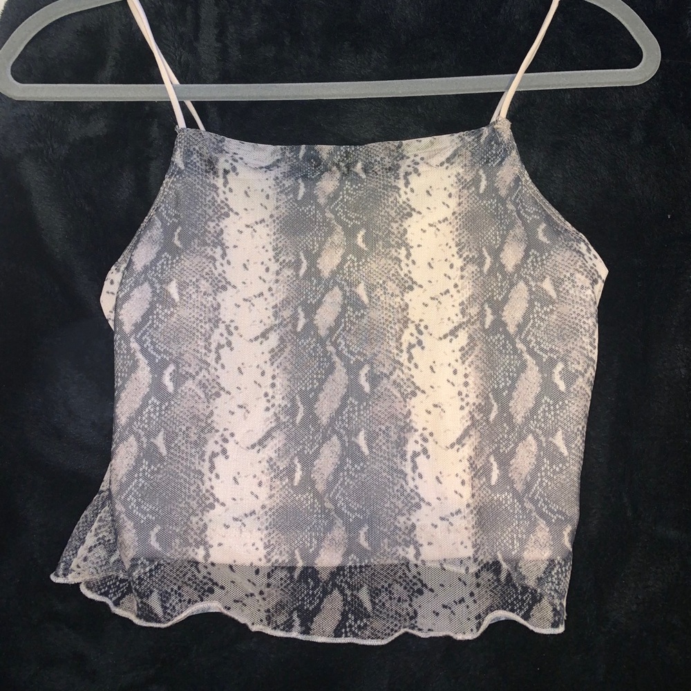 Snake print cropped tank top